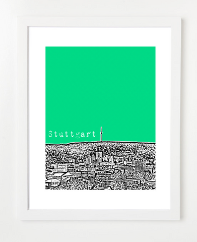 Stuttgart Germany Europe Posters and Skyline Art Prints | By BirdAve 