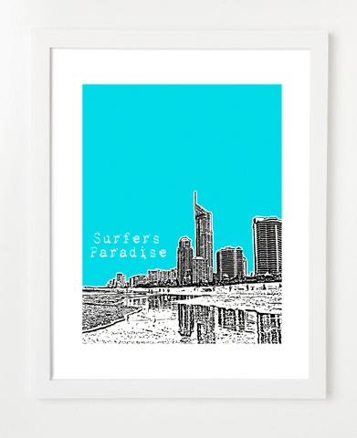Surfers Paradise Australia Posters and Skyline Art Prints | By BirdAve 