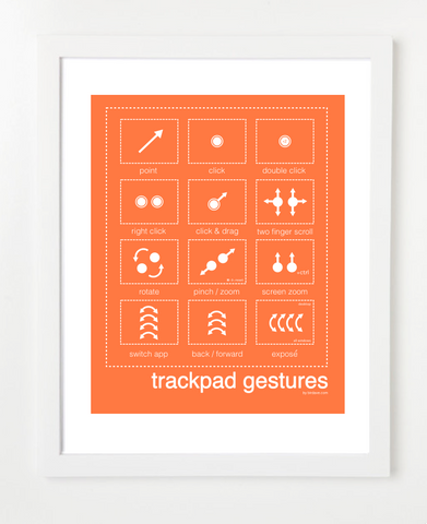 Mac Trackpad Gestures Orange Posters and Skyline Art Prints | By BirdAve 