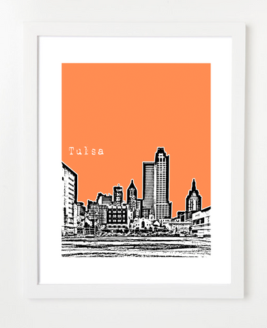 Tulsa Oklahoma Skyline Art Print and Poster | By BirdAve Posters