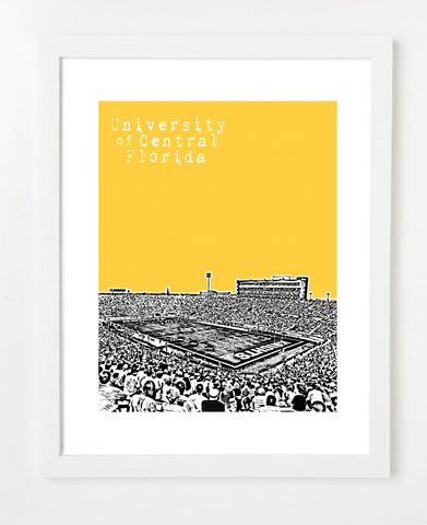 University of Central Florida Knights Bright House Networks Stadium Skyline Art Print and Poster | By BirdAve Posters