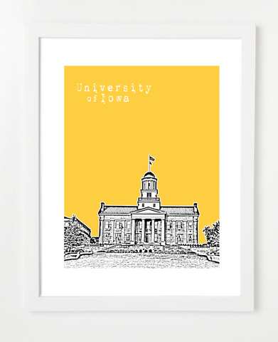 Iowa City University of Iowa Skyline Art Print and Poster | By BirdAve Posters