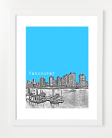 Vancouver British Columbia Grandville Island Posters and Skyline Art Prints | By BirdAve Posters