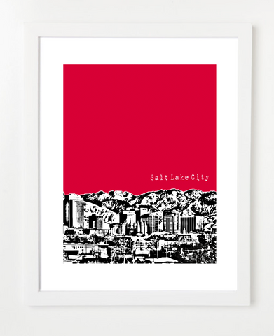 Salt Lake City Utah Skyline Art Print and Poster | By BirdAve Posters