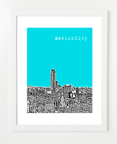 Mexico City  VERSION 1 Posters and Skyline Art Prints | By BirdAve 