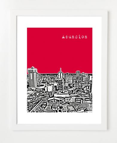 Asuncion Paraguay Skyline Art Print and Poster | By BirdAve Posters
