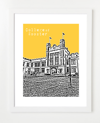 College of Wooster Skyline Art Print and Poster | By BirdAve Posters