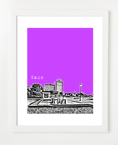 Waco Texas Skyline Art Print and Poster | By BirdAve Posters