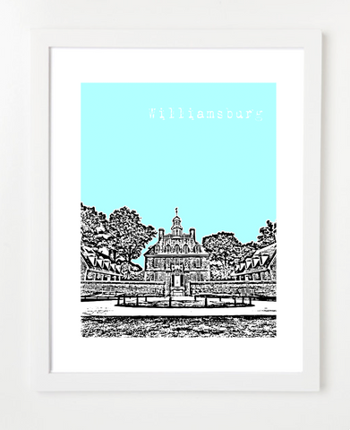 Williamsburg Virginia Skyline Art Print and Poster | By BirdAve Posters