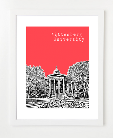 Springfield Ohio Wittenberg University Skyline Art Print and Poster | By BirdAve Posters