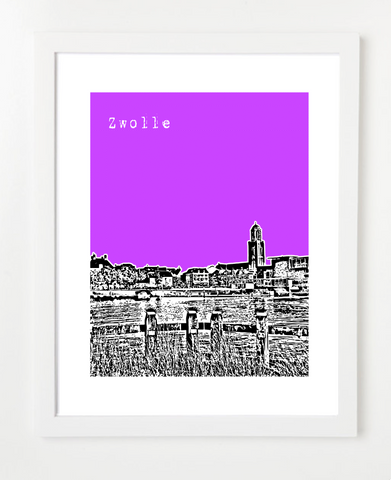 Zwolle Netherlands Europe Posters and Skyline Art Prints | By BirdAve 