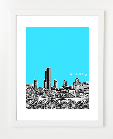 Albany New York USA Skyline Art Print and Poster | By BirdAve Posters