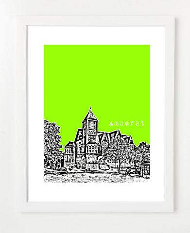 Amherst Massachusetts USA Skyline Art Print and Poster | By BirdAve Posters