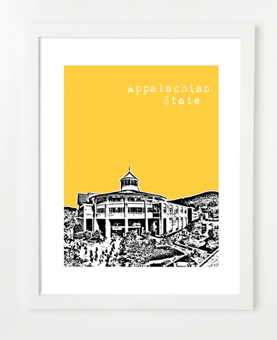Appalachian State University North Carolina Skyline Art Print and Poster | By BirdAve Posters
