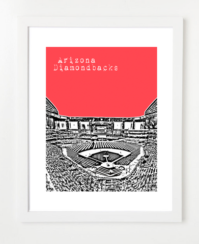 Arizona Diamondbacks Skyline Art Print and Poster | By BirdAve Posters