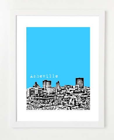 Asheville North Carolina Skyline Art Print and Poster | By BirdAve Posters