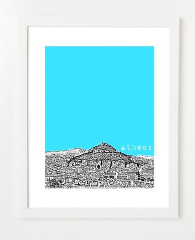 Athens Greece Europe Version 2 Skyline Art Print and Poster | By BirdAve Posters