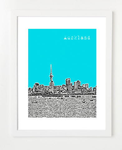 Auckland New Zealand Skyline Art Print and Poster | By BirdAve Posters