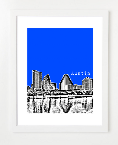 Austin Texas Lady Bird Lake Skyline Art Print and Poster | By BirdAve Posters
