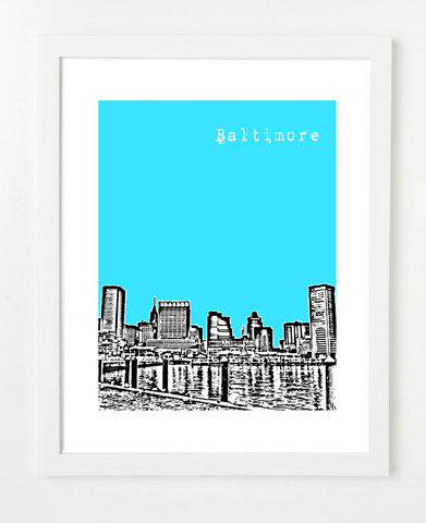 Baltimore Maryland USA Skyline Art Print and Poster | By BirdAve Posters