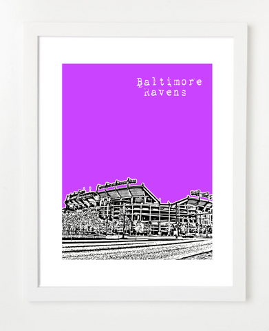 Baltimore Ravens Skyline Art Print and Poster | By BirdAve Posters