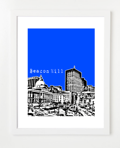 Beacon Hill Boston Massachusetts USA Skyline Art Print and Poster | By BirdAve Posters