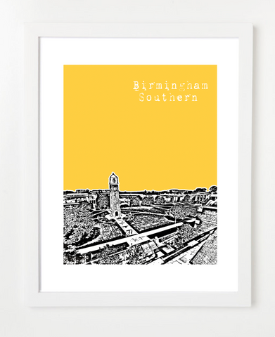Birmingham Southern College Alabama Posters and Skyline Art Prints | By BirdAve 