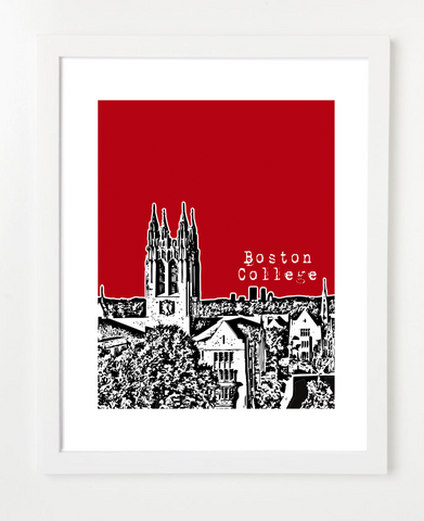 Boston College Gasson Hall Skyline Art Print and Poster | By BirdAve Posters