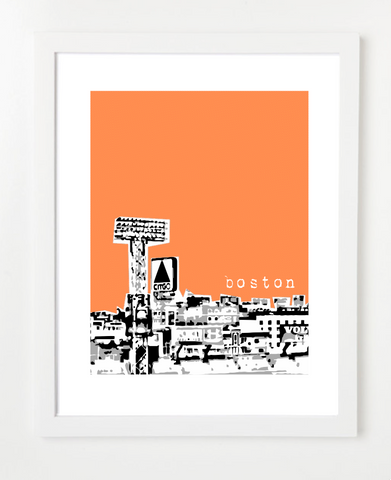 Boston Massachusetts Fenway Citgo Skyline Art Print and Poster | By BirdAve Posters