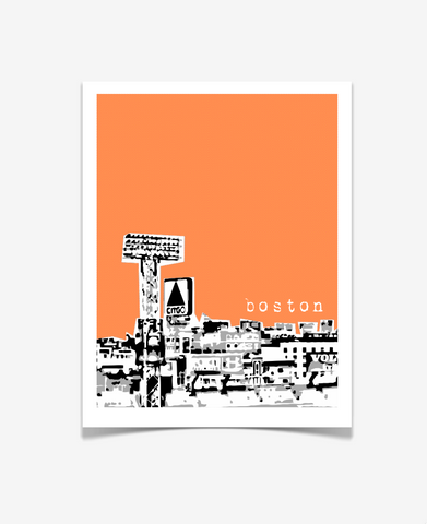Boston Massachusetts Poster - Fenway Citgo View - VERSION 2