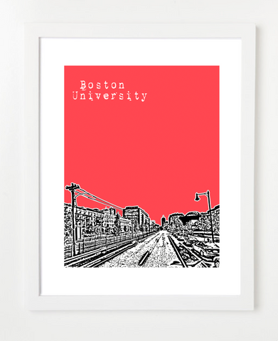 Boston University Skyline Art Print and Poster | By BirdAve Posters