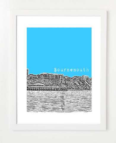 Bournemouth England Europe Posters and Skyline Art Prints | By BirdAve 