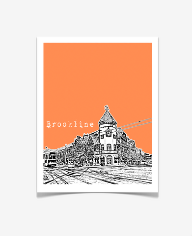 Brookline Massachusetts Coolidge Corner Poster
