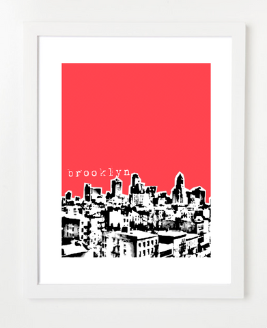 Brooklyn New York USA Skyline Art Print and Poster | By BirdAve Posters