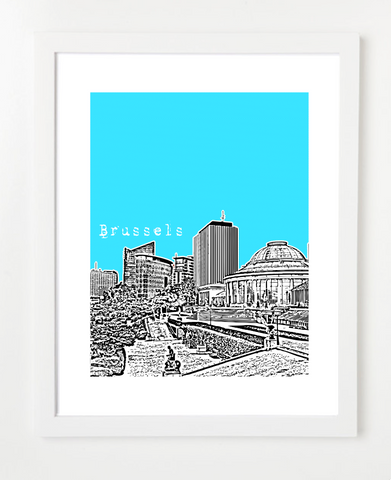 Belgium Brussels Europe Posters and Skyline Art Prints | By BirdAve 