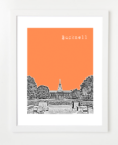 Lewisburg Pennsylvania Bucknell University Skyline Art Print and Poster | By BirdAve Posters