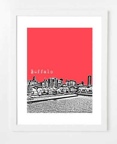 Buffalo New York USA Skyline Art Print and Poster | By BirdAve Posters