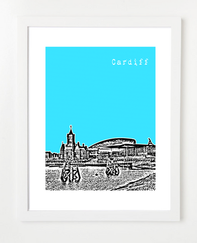 Cardiff Wales Europe Posters and Skyline Art Prints | By BirdAve 