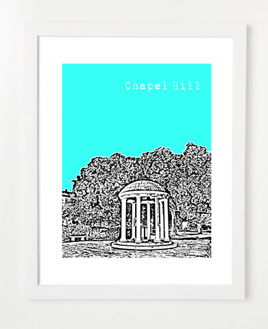 Chapel Hill UNC Chapel Hill VERSION 2 Skyline Art Print and Poster | By BirdAve Posters
