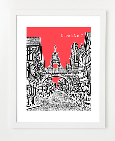 Chester England Europe Posters and Skyline Art Prints | By BirdAve 