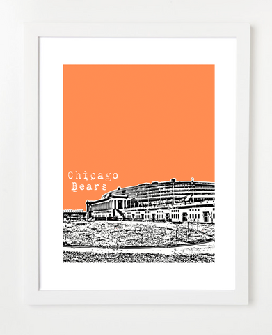 Chicago Bears Soldier Field Skyline Art Print and Poster | By BirdAve Posters