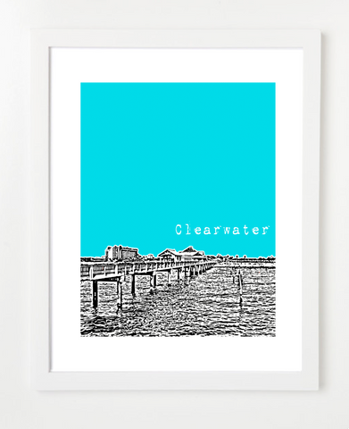 Clearwater Florida USA Skyline Art Print and Poster | By BirdAve Posters