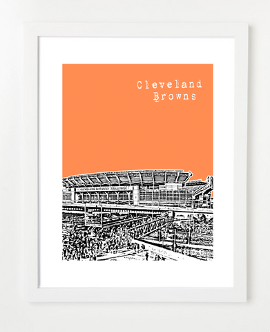 Cleveland Browns Stadium Skyline Art Print and Poster | By BirdAve Posters