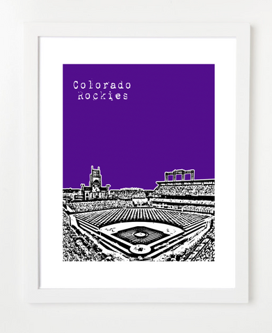 Colorado Rockies Coors Field Skyline Art Print and Poster | By BirdAve Posters