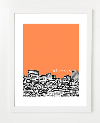 Columbia South Carolina Skyline Art Print and Poster | By BirdAve Posters