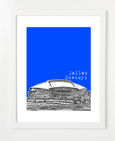 Arlington Texas Cowboys Stadium Skyline Art Print and Poster | By BirdAve Posters