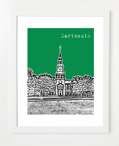 Hanover New Hampshire Dartmouth College Skyline Art Print and Poster | By BirdAve Posters