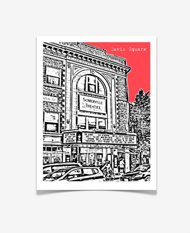 Somerville Massachusetts Davis Square Poster