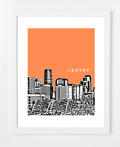 Denver Colorado USA Skyline Art Print and Poster | By BirdAve Posters
