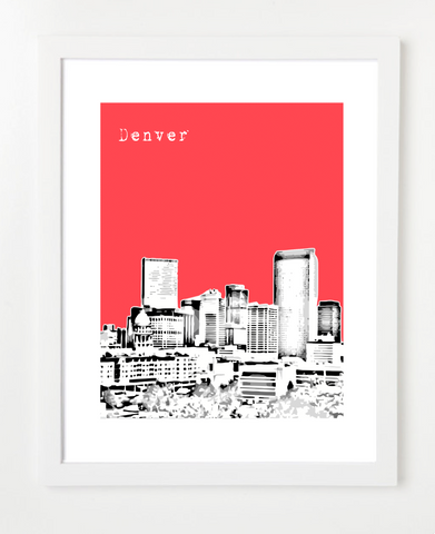 Denver Colorado USA Skyline Art Print and Poster | By BirdAve Posters